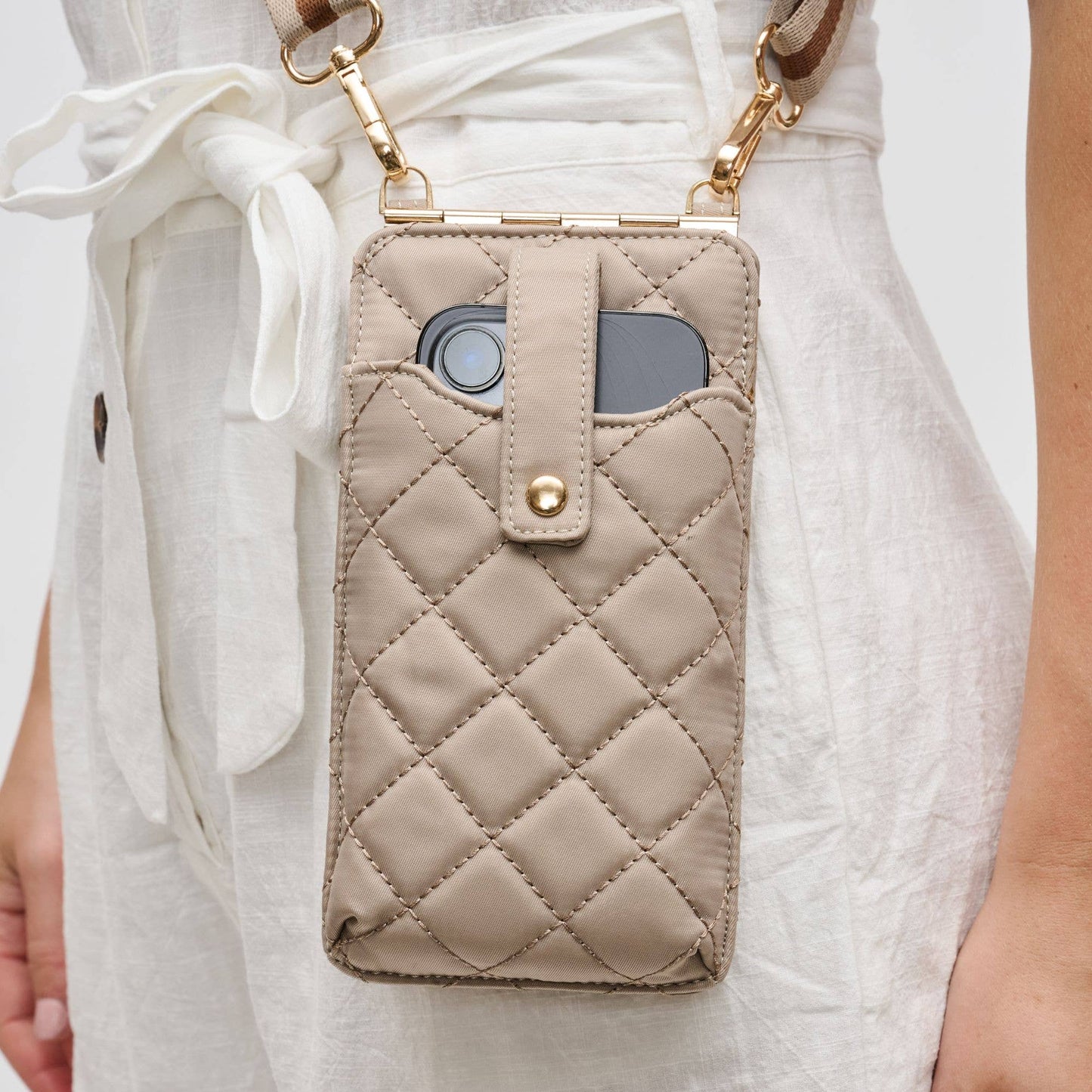 Duality - Quilted Cell Phone Crossbody: Cream