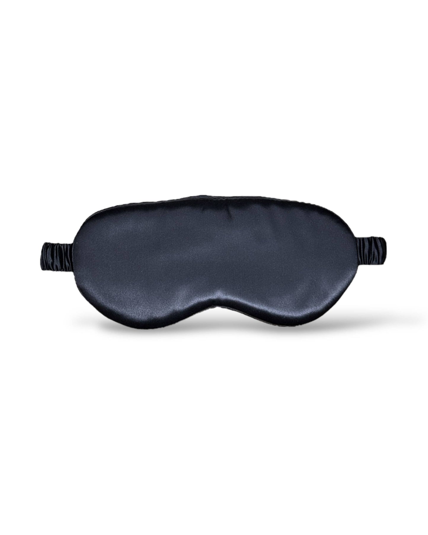 The black silk HoneyLux sleep mask on a white background