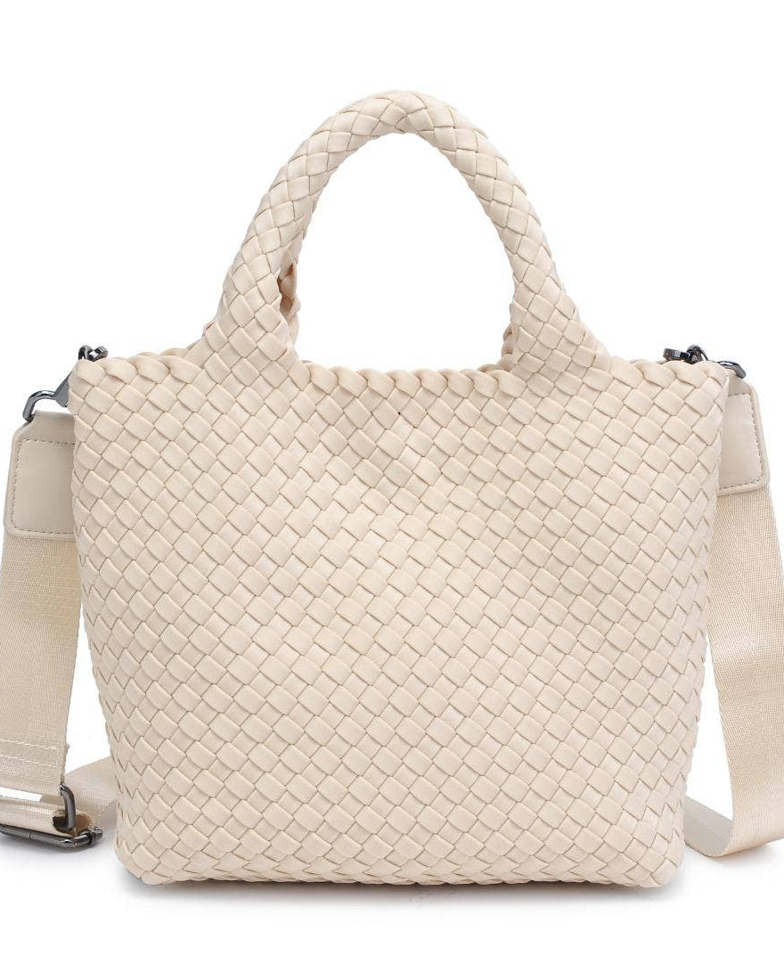 Sky's The Limit - Woven Neoprene Small Crossbody: Cream
