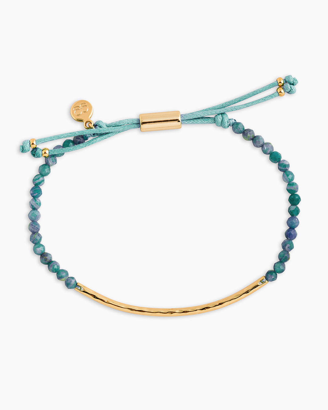 Gorjana Power Gemstone Aura Bracelet in gold/apatite for inspiration on a white background