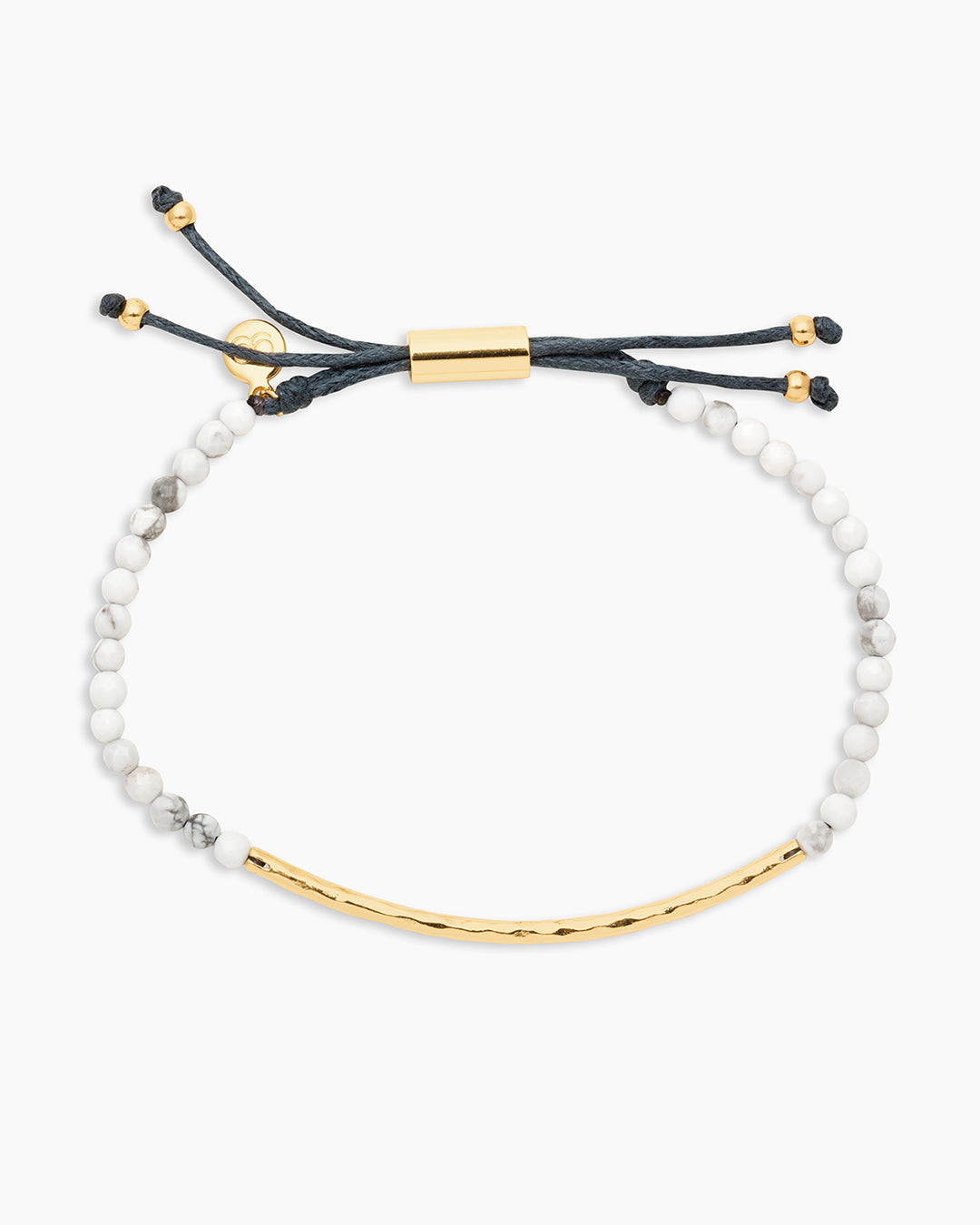 Gorjana Power Gemstone Aura Bracelet in Gold/Howlite for calming on a white background