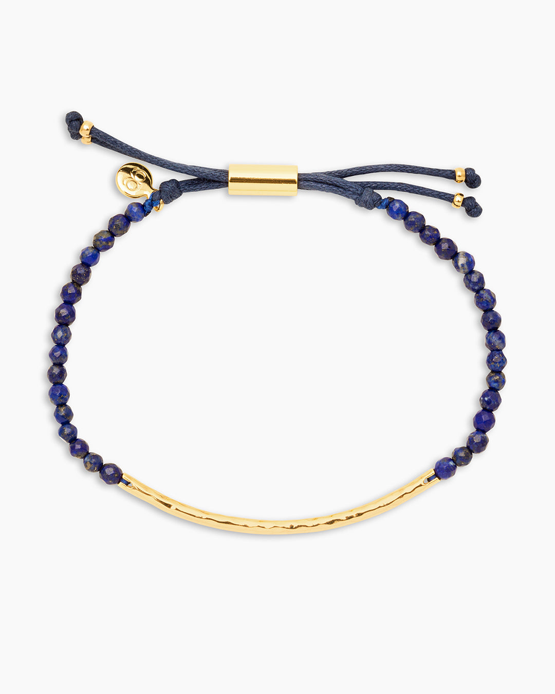 Gorjana Power Gemstone Aura Bracelet in Gold/Lapis for wisdom on a white background