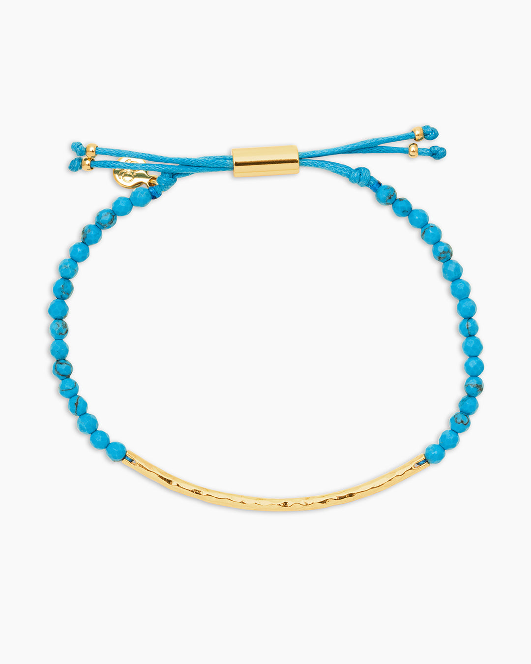 Gorjana Power Gemstone Aura Bracelet in gold/turquoise for healing on a white background
