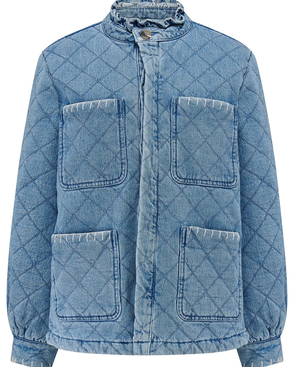 seventy + mochi Quilted Pablo Jacket in color rodeo vintage on a white background