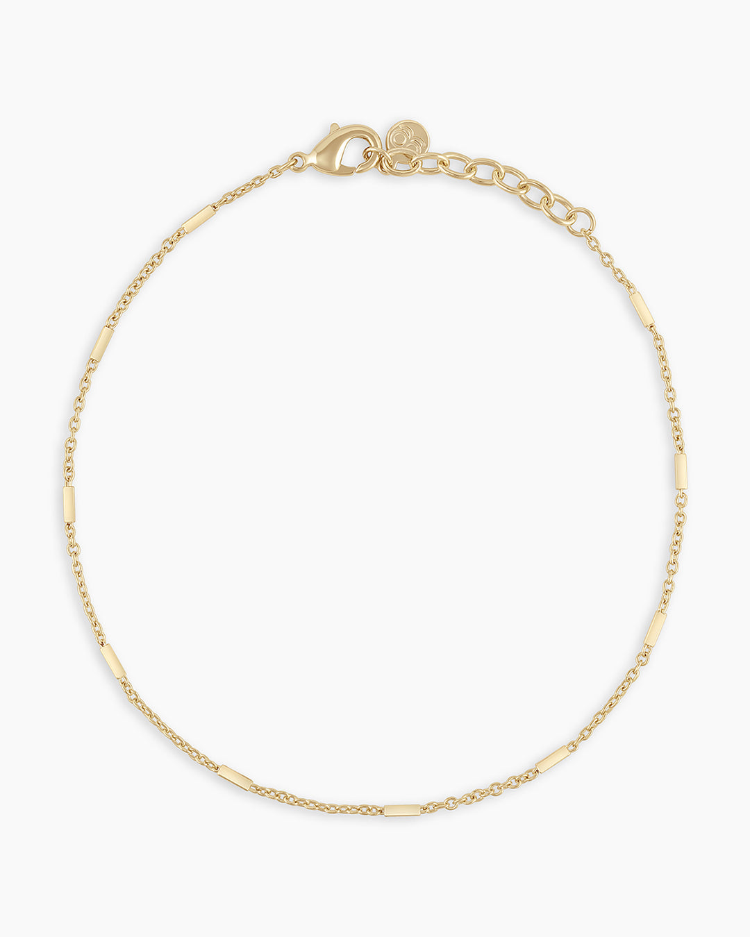 Gorjana Tatum Anklet in gold on a white background