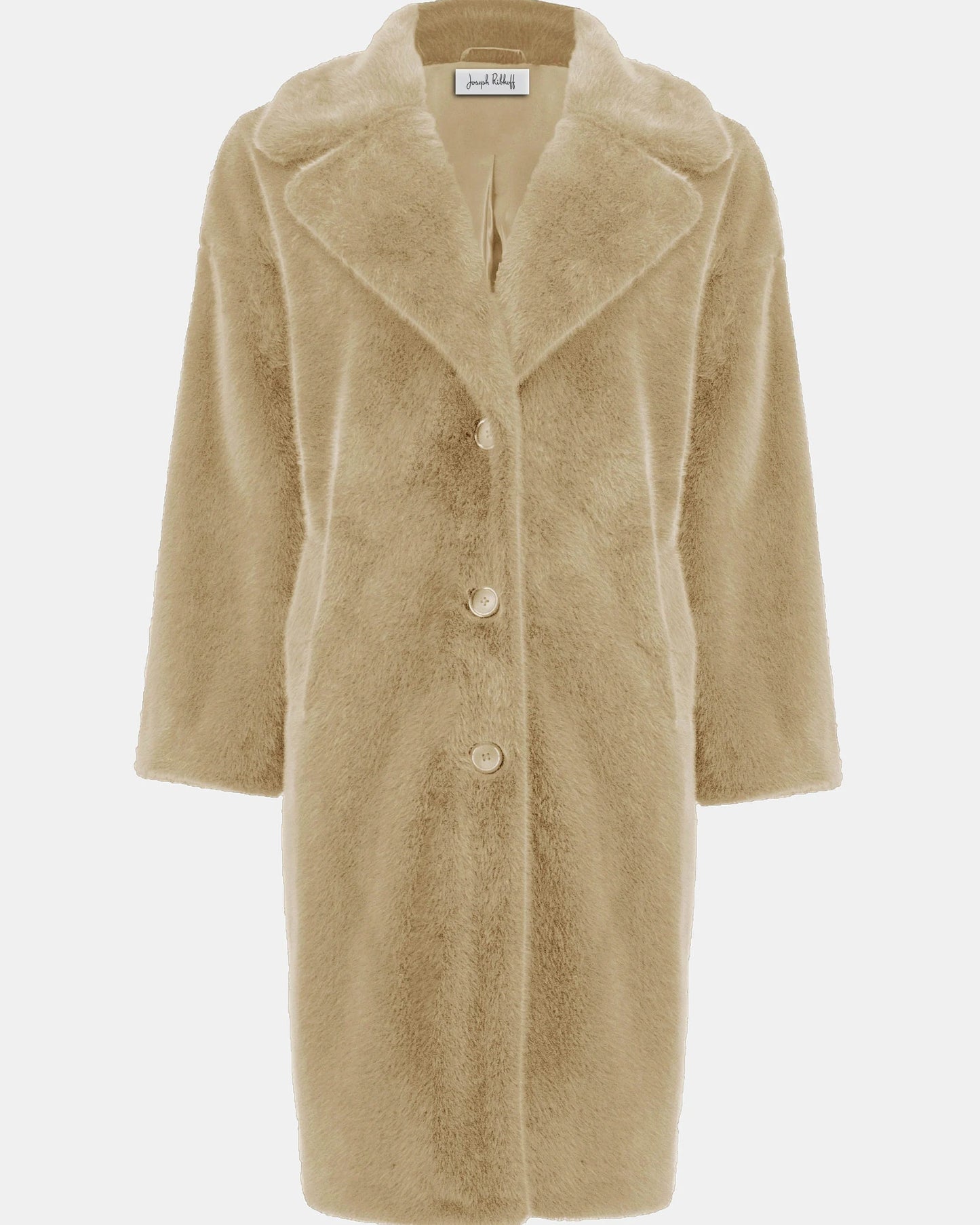 Beige coat with buttons on a white background