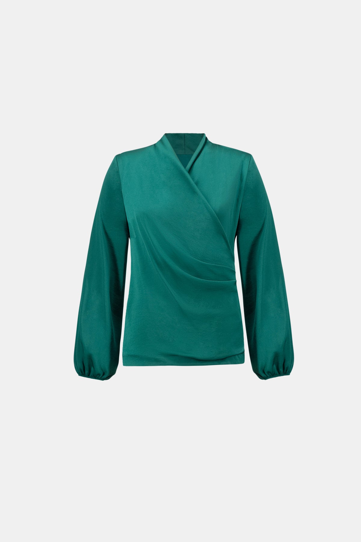 Recycled Satin Faux-Wrap Top