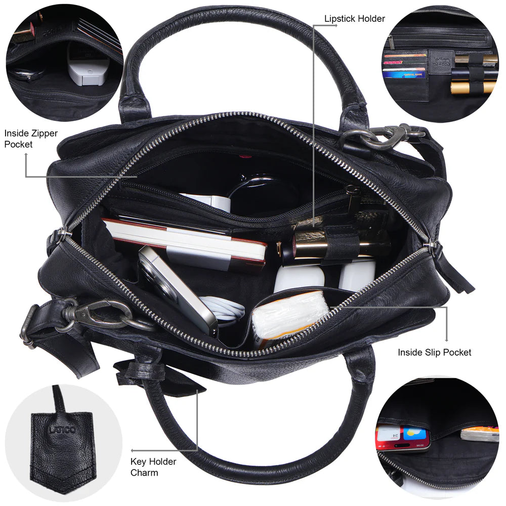 James Leather Crossbody | Black