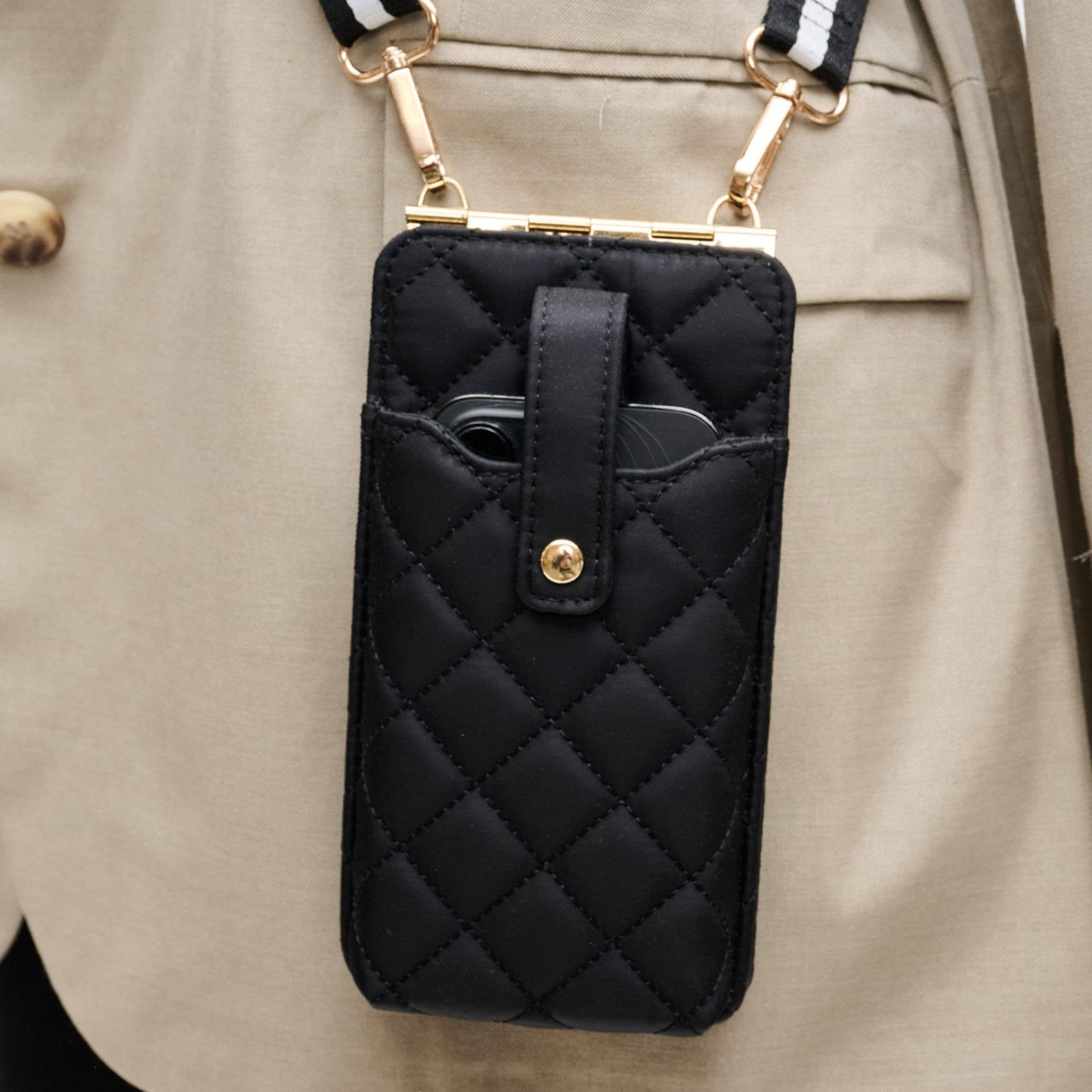 Duality - Quilted Cell Phone Crossbody: Cream