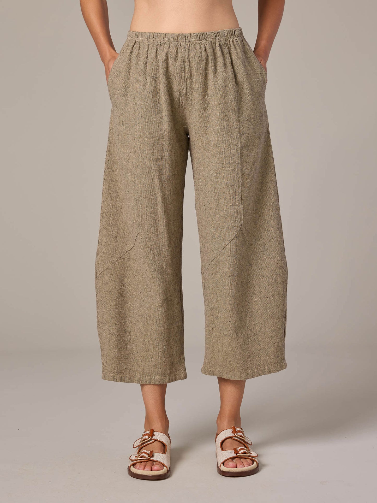 Barrel Crop Pant-Crosshatch