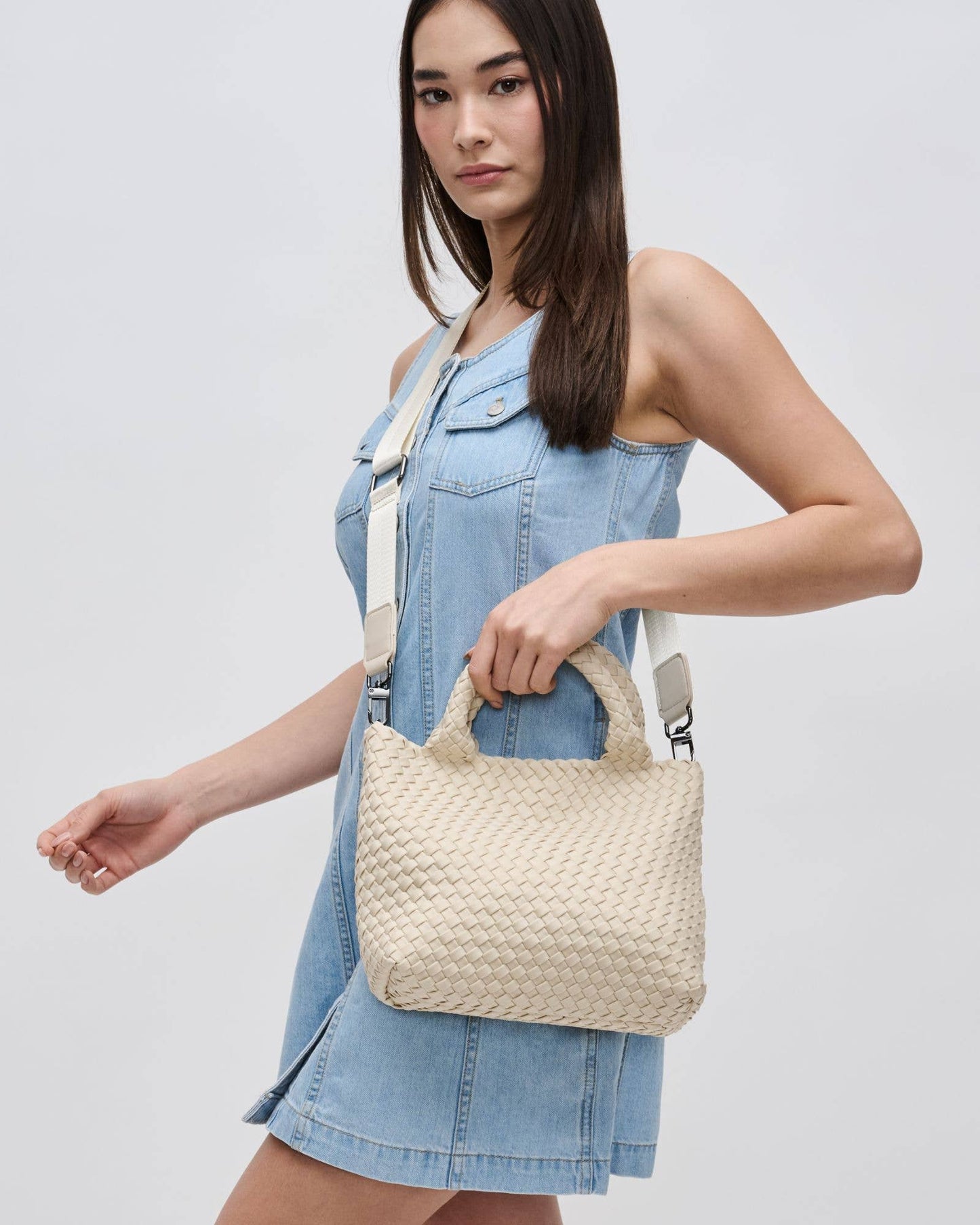 Sky's The Limit - Woven Neoprene Small Crossbody: Cream