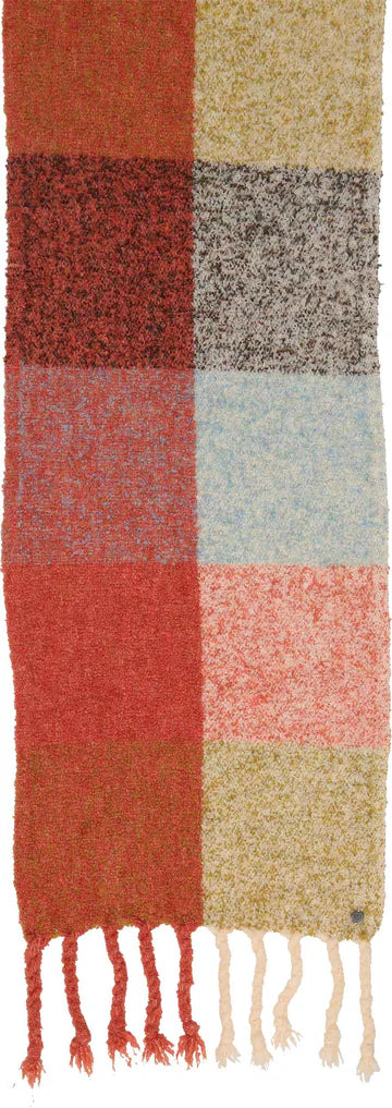 Boucle Colorblock Scarf | Safari Green