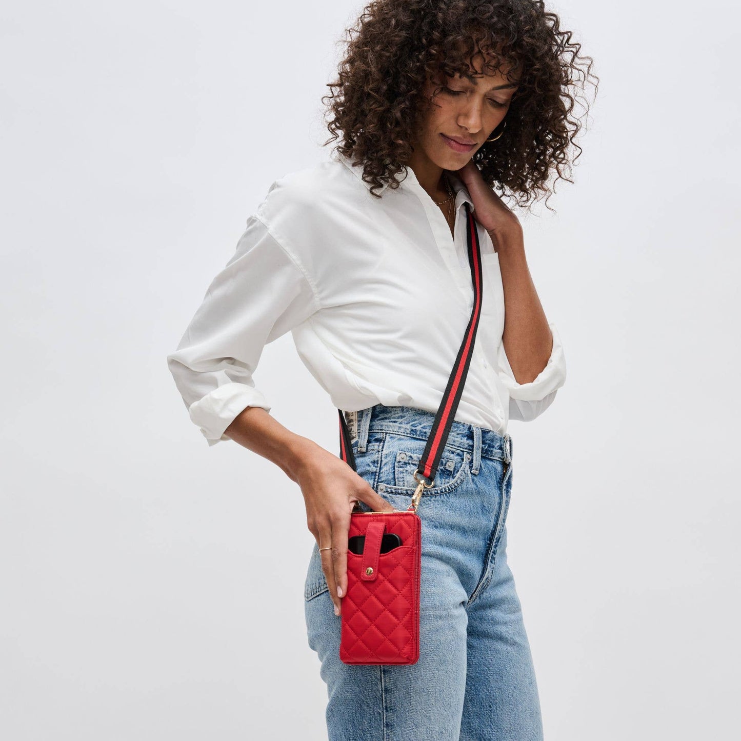 Duality - Quilted Cell Phone Crossbody: Cream