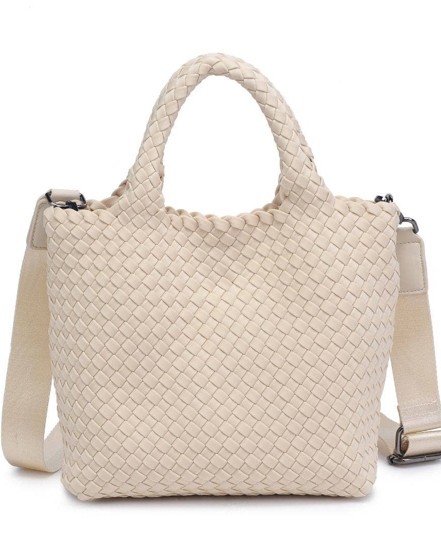 Sky's The Limit - Woven Neoprene Small Crossbody: Cream