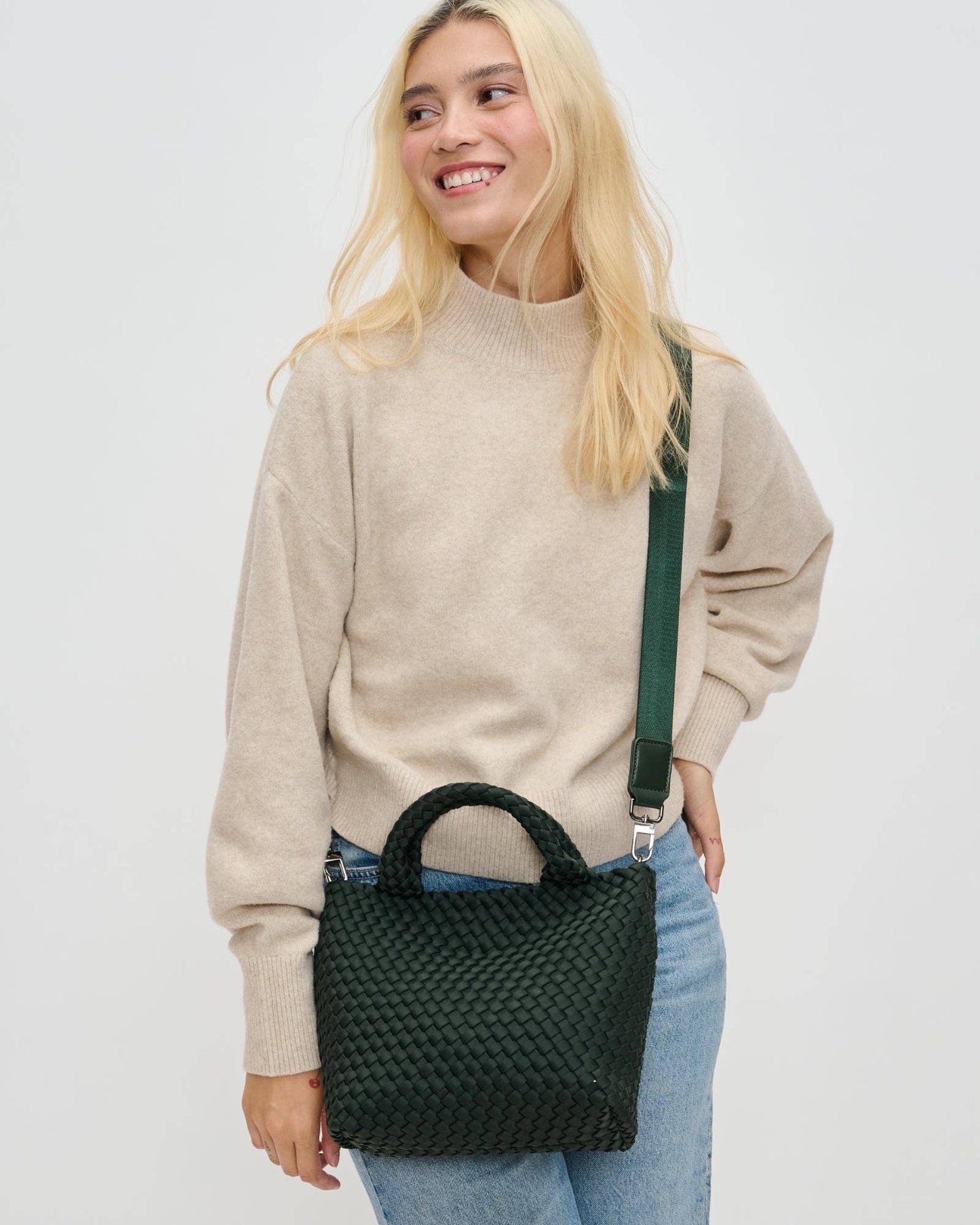 Sky's The Limit - Woven Neoprene Small Crossbody: Olive