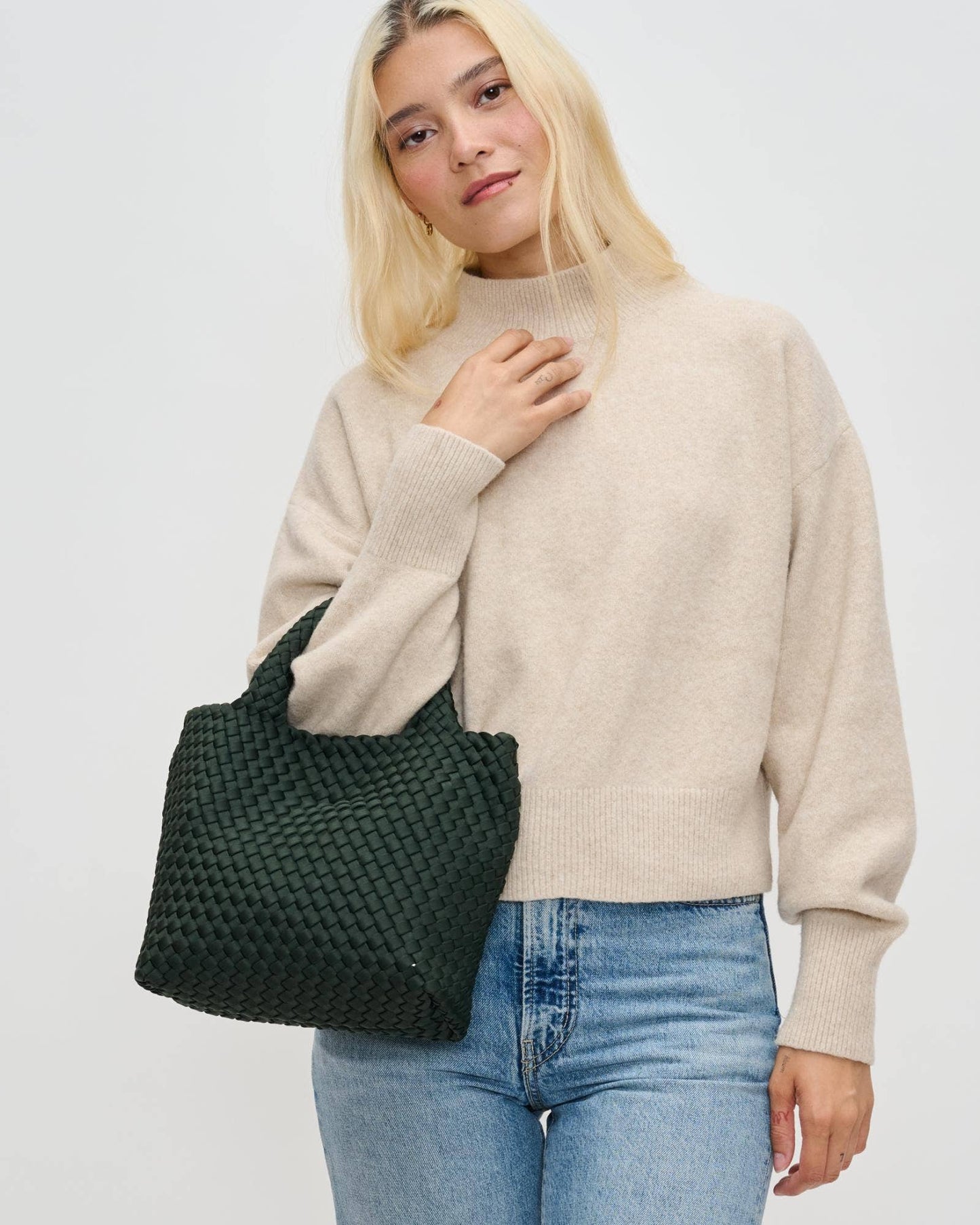 Sky's The Limit - Woven Neoprene Small Crossbody: Olive