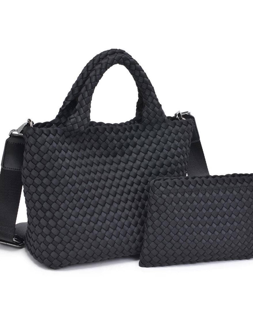 Sky's The Limit - Woven Neoprene Small Crossbody: Wine