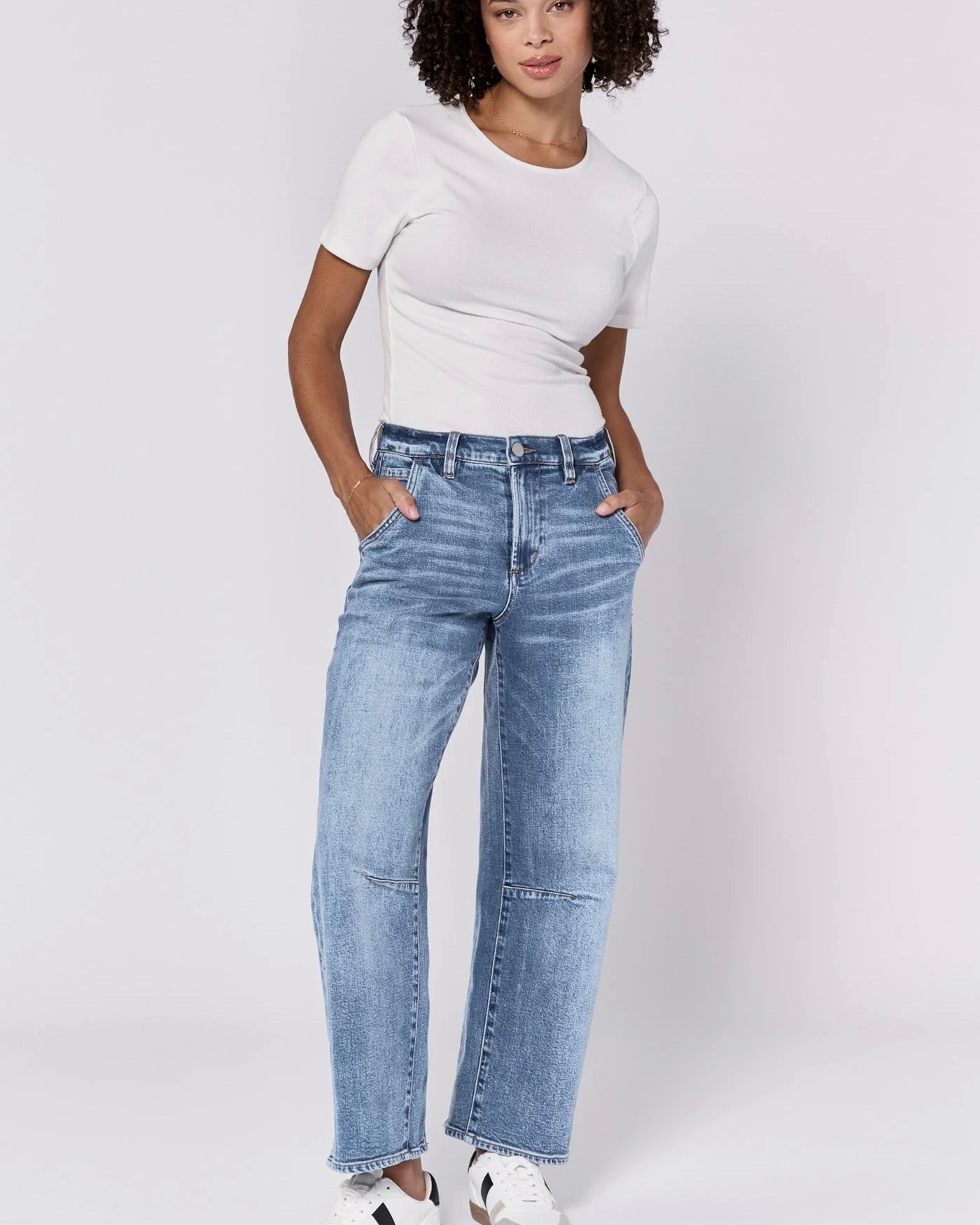 Dear John Lasso High Rise Cropped Loose Fit Jeans