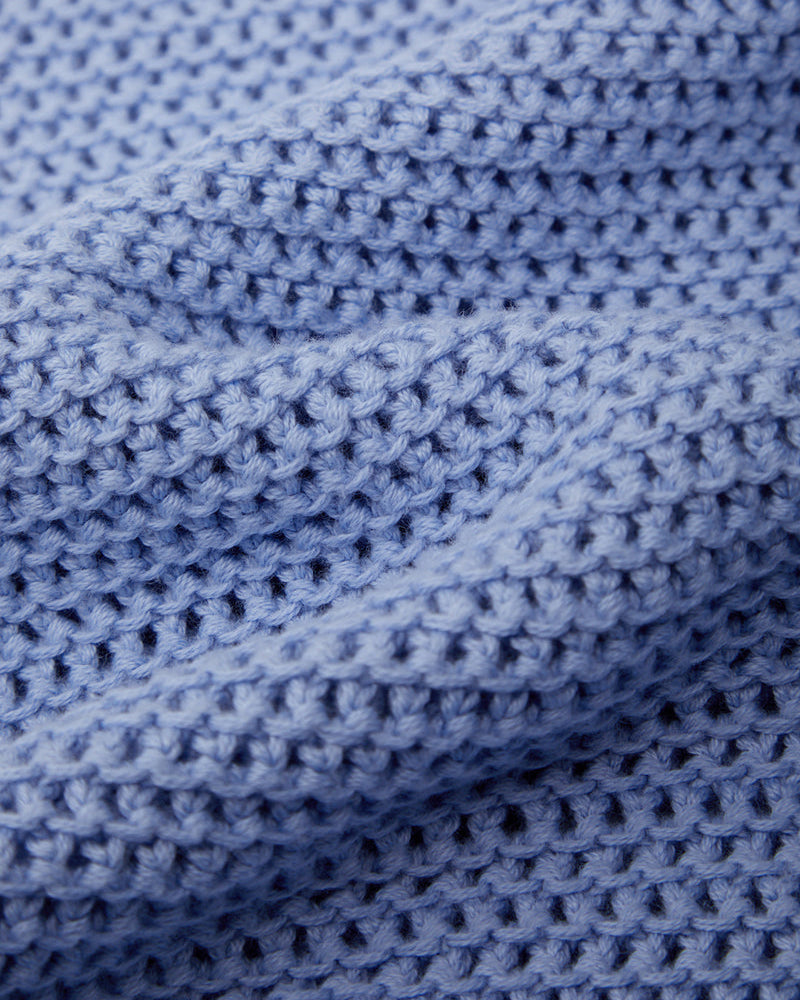 Close-up of blue textured fabric