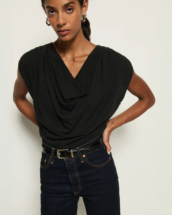 Geni Cowl Top-Black