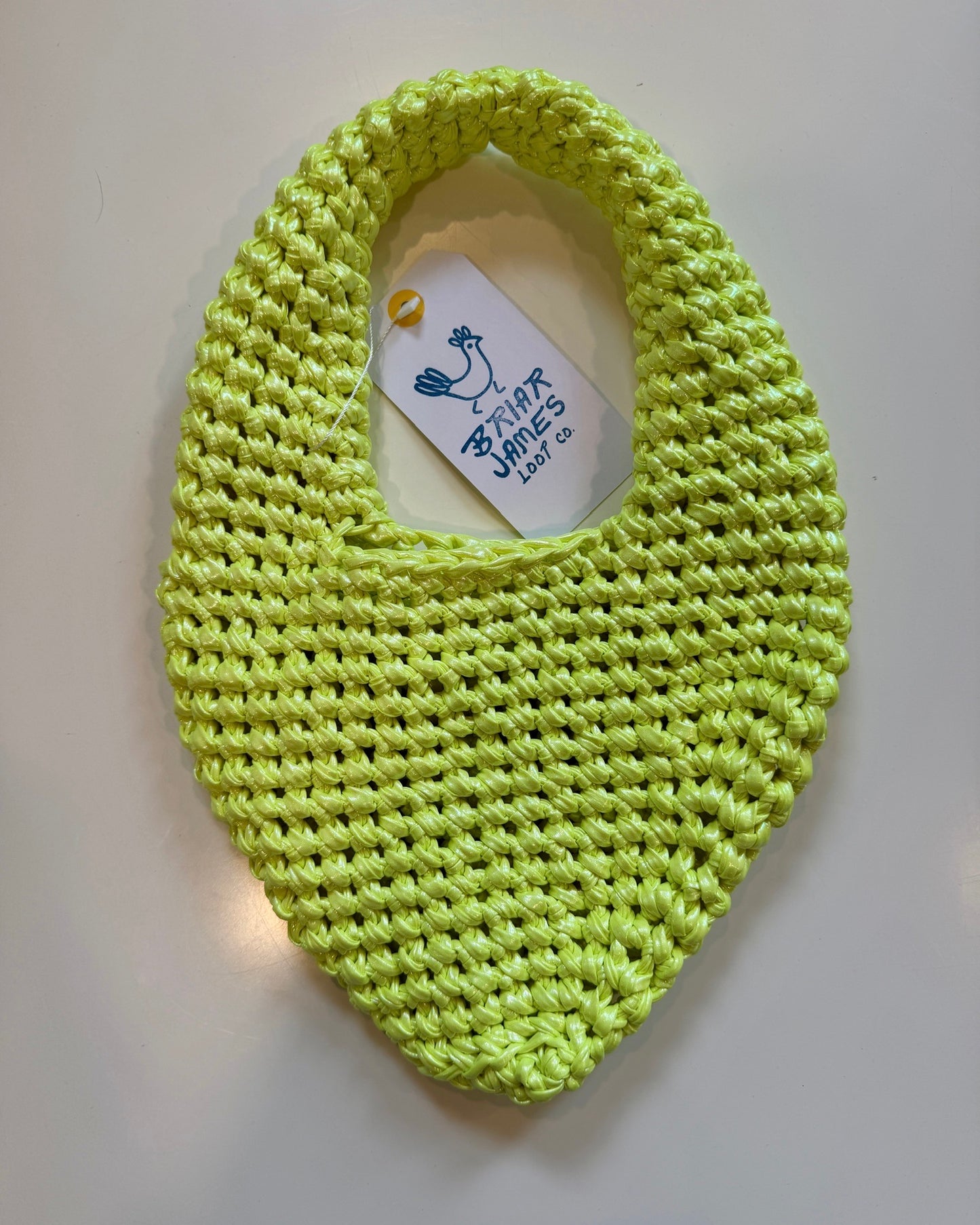 Metallic Olive Crochet Bag