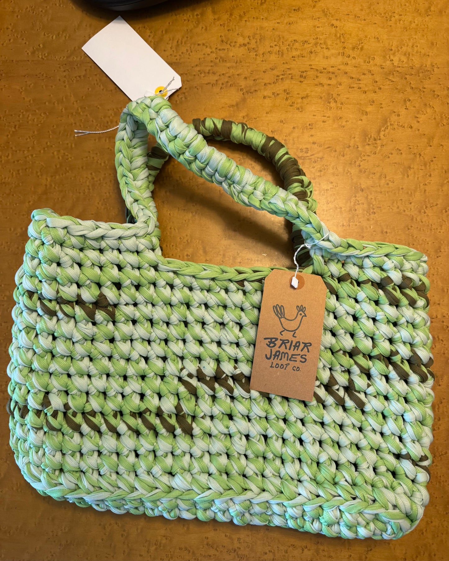 Crochet Tote Bag-Green Multi