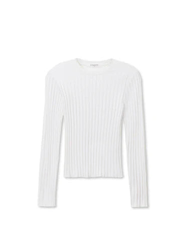 White ribbed sweater on a white background