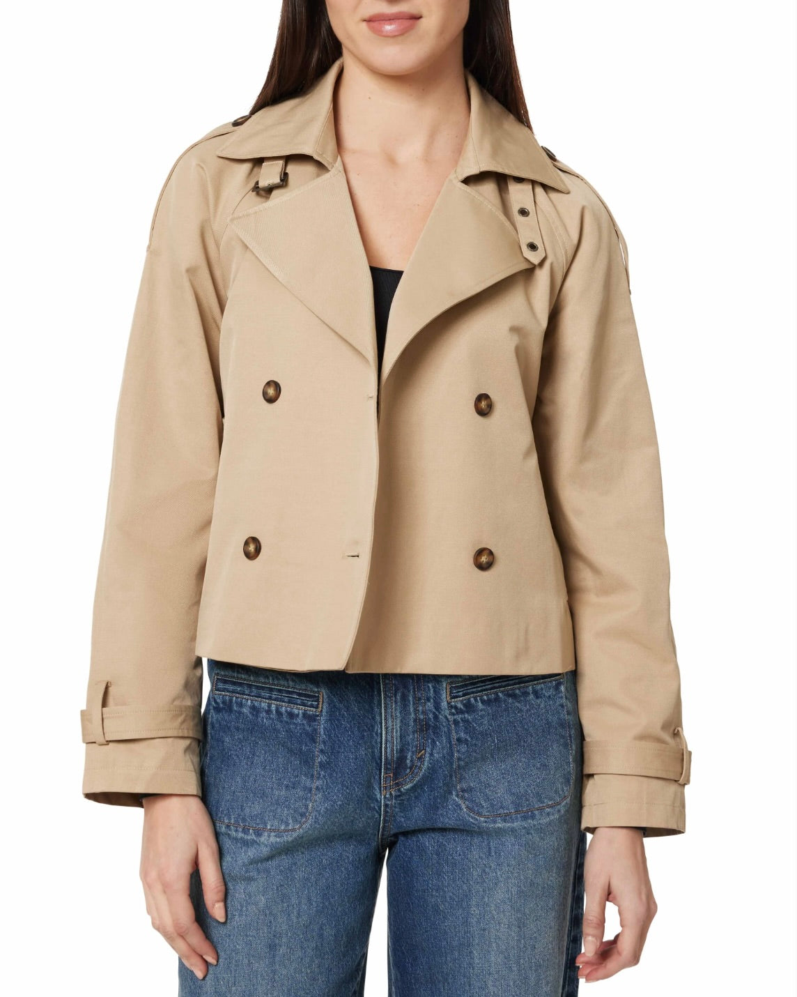 Cropped Belted Trench