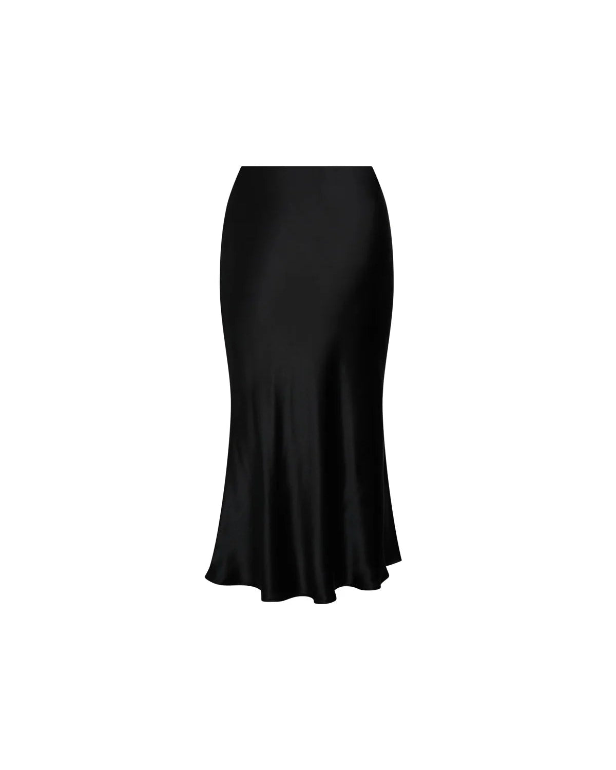 The Siena Slip Skirt in black against a white background