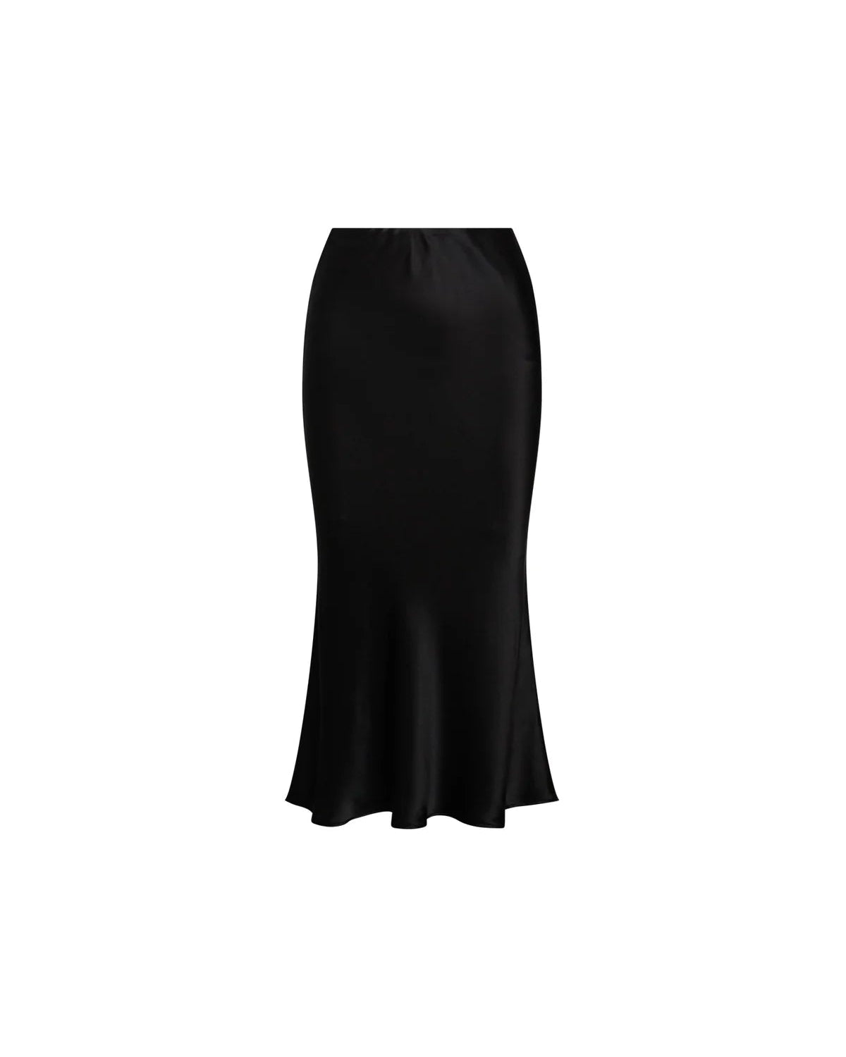 The back view of the Siena Slip Skirt in black against a white background