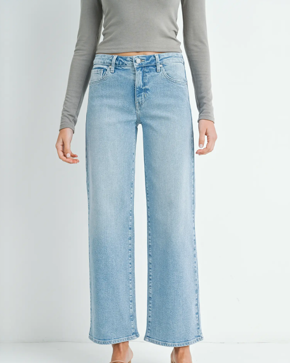 JBD Mid Rise Slim Wide Leg