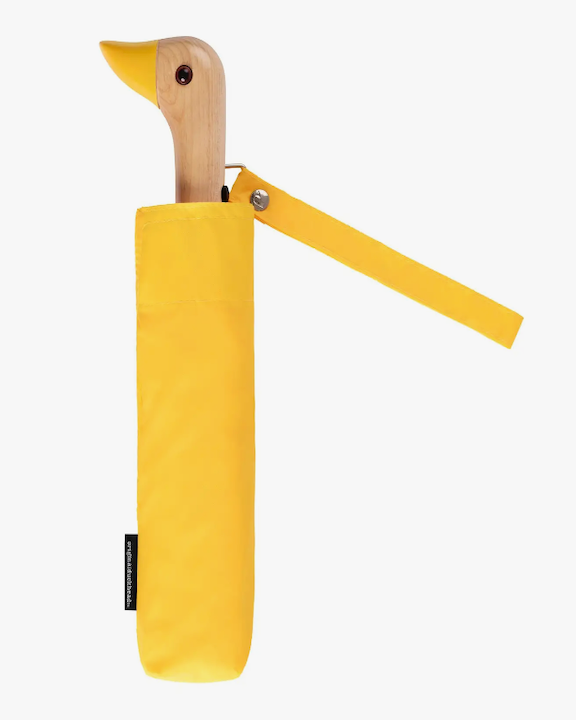 Image of Duckhead Eco-Friendly Wind Resistant Umbrella In Yellow On A White Background
