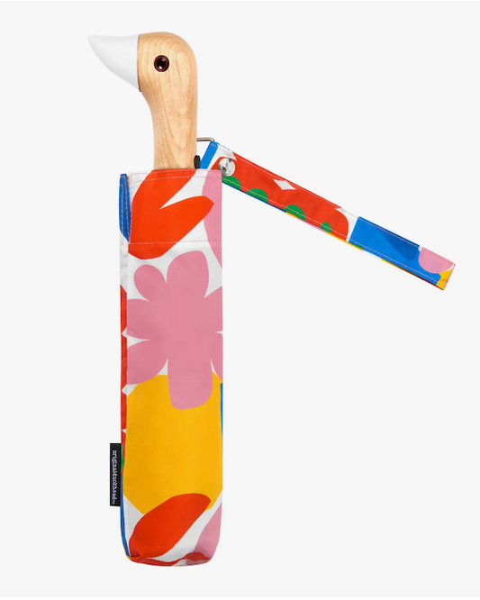 Image of Duckhead Compact Eco-Friendly Wind Resistant Umbrella in Matisse Pattern On A White Background