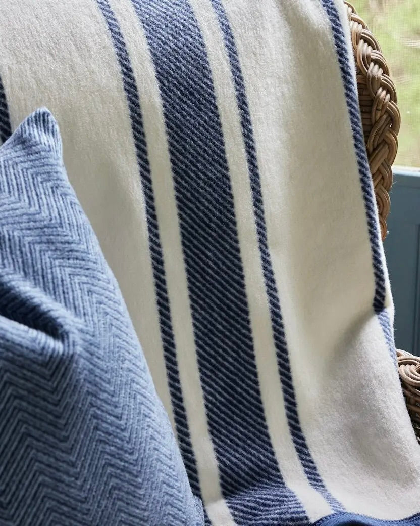 Image of Chappy Wrap Dockside Stripe Navy Blanket