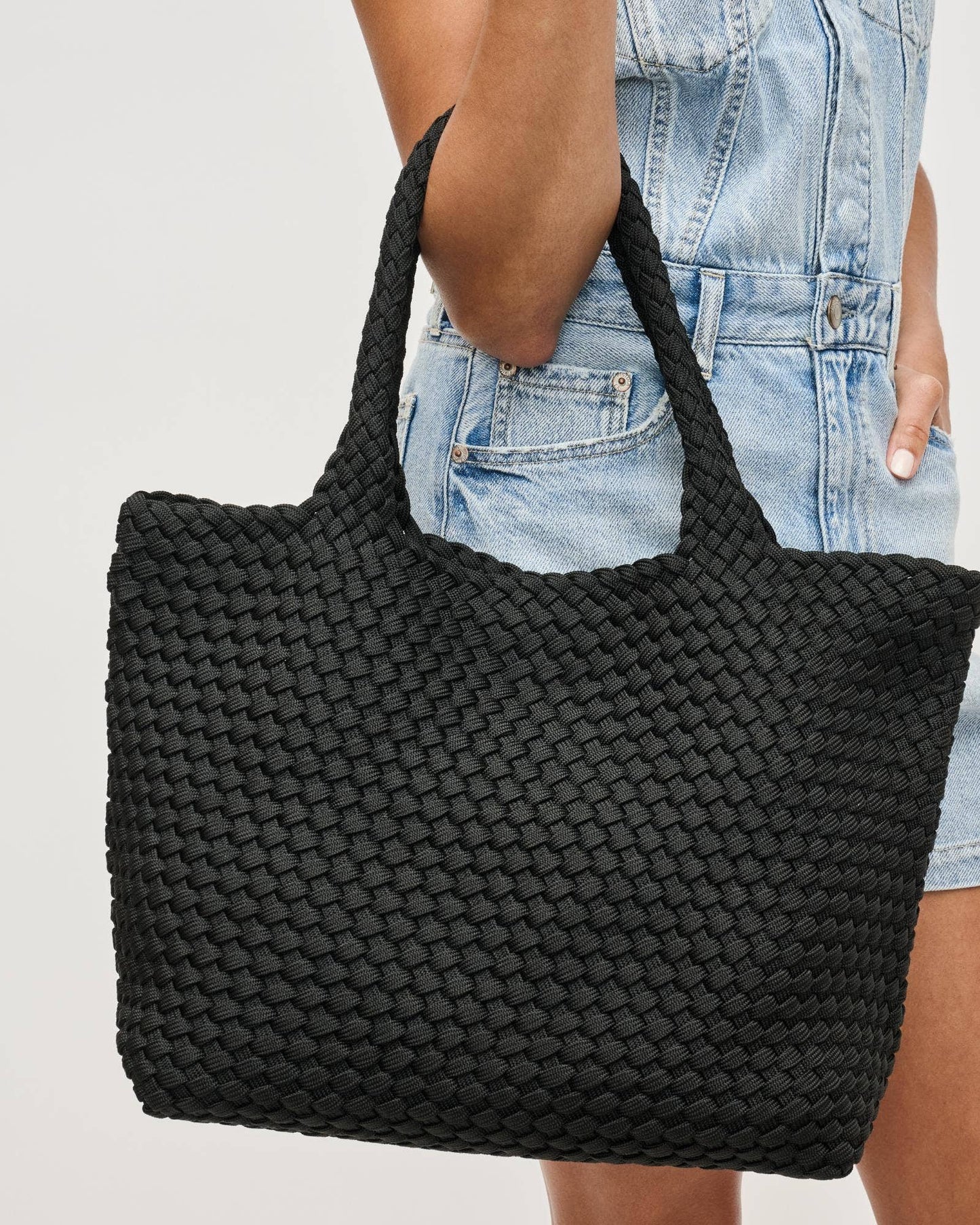 Sky's The Limit - Medium Laced Up Eco-Edition Tote: Black