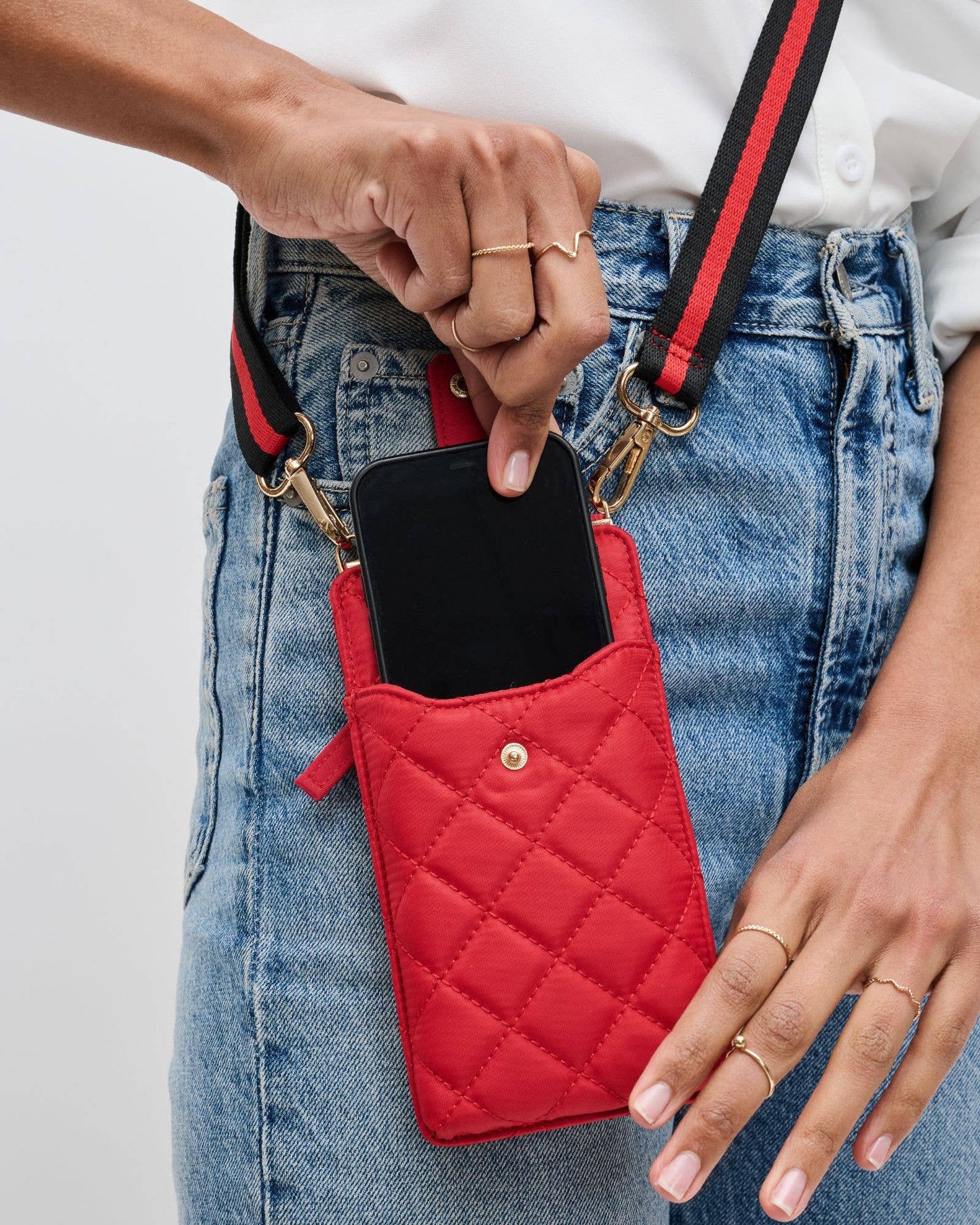 Duality - Quilted Cell Phone Crossbody: Red
