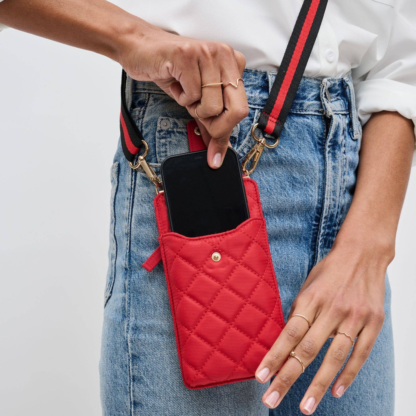Duality - Quilted Cell Phone Crossbody: Cream