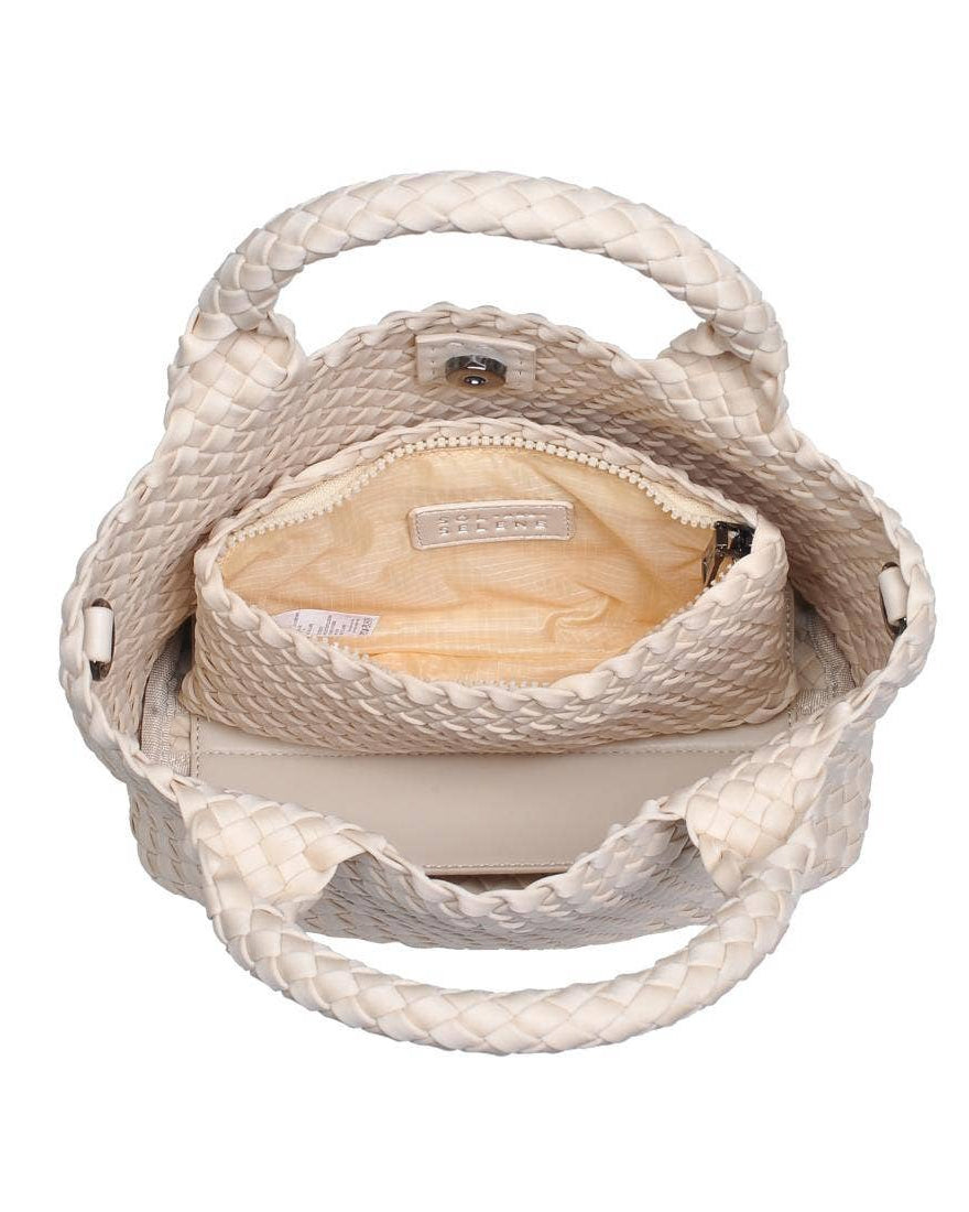 Sky's The Limit - Woven Neoprene Small Crossbody: Cream