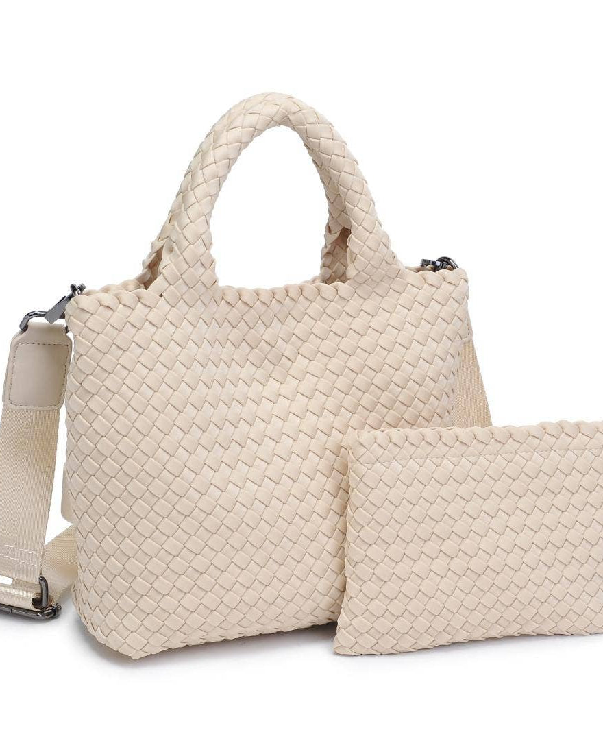 Sky's The Limit - Woven Neoprene Small Crossbody: Cream