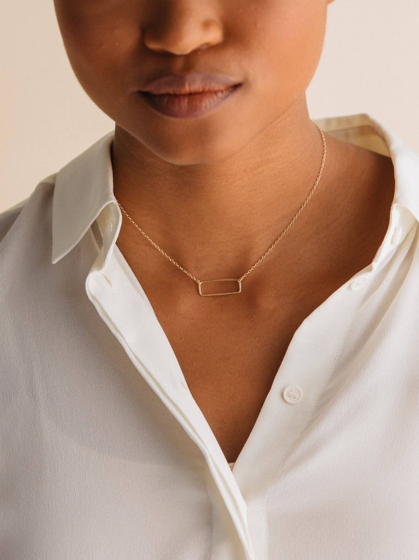 Floating Shapes Necklace: Rectangle