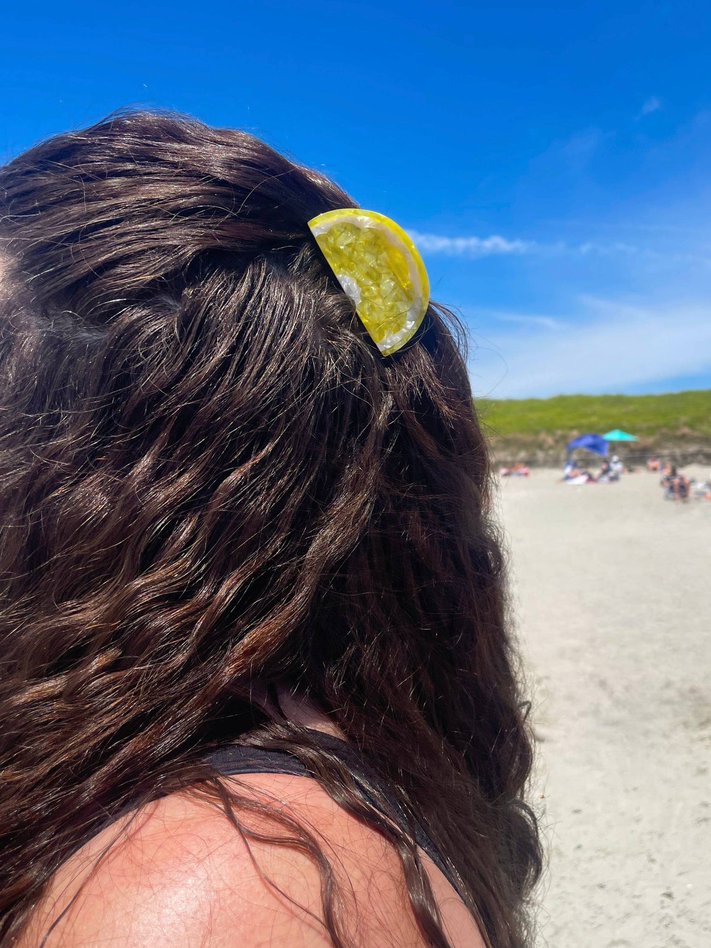 Sunshine Yellow Lemon Claw Clip // Cellulose Acetate