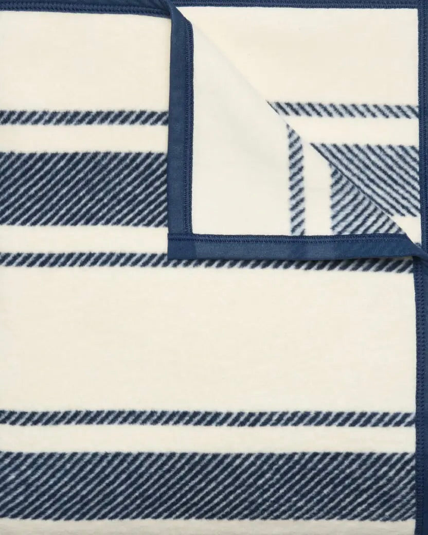 Image of Chappy Wrap Dockside Stripe Navy Blanket