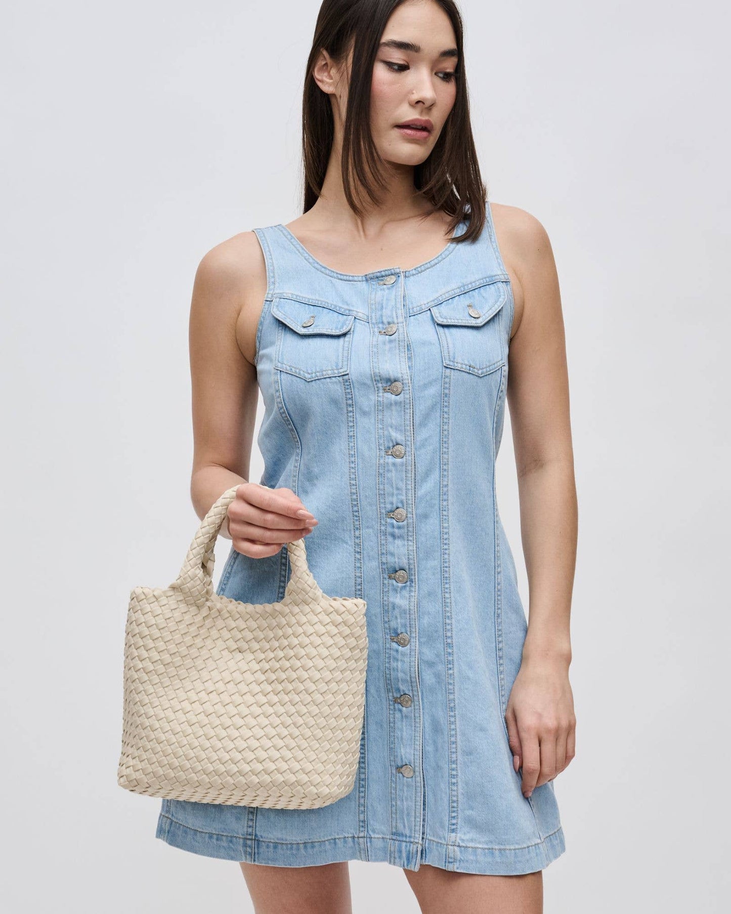 Sky's The Limit - Woven Neoprene Small Crossbody: Cream