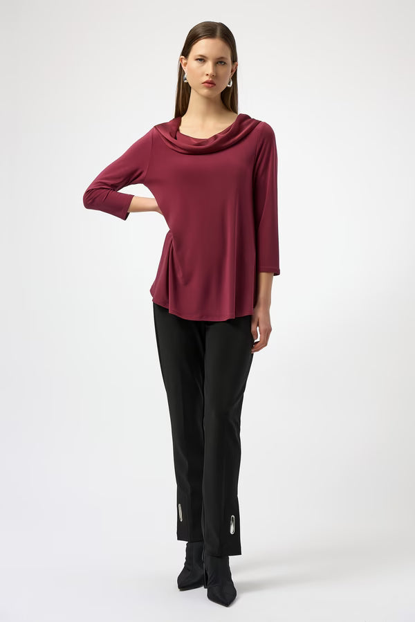 Cowl Neck Flared Top | Merlot
