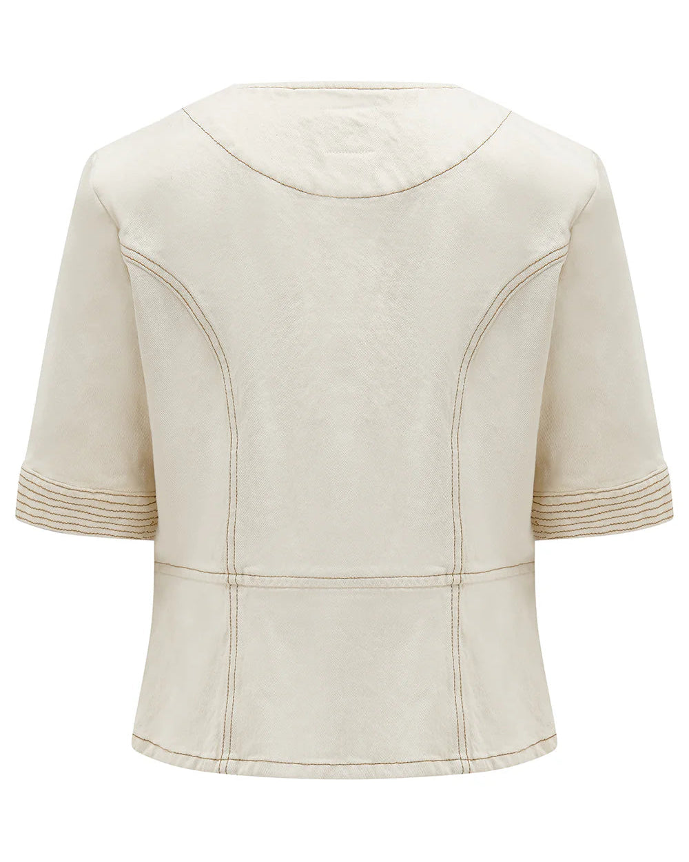 Beige jacket with short sleeves on a white background
