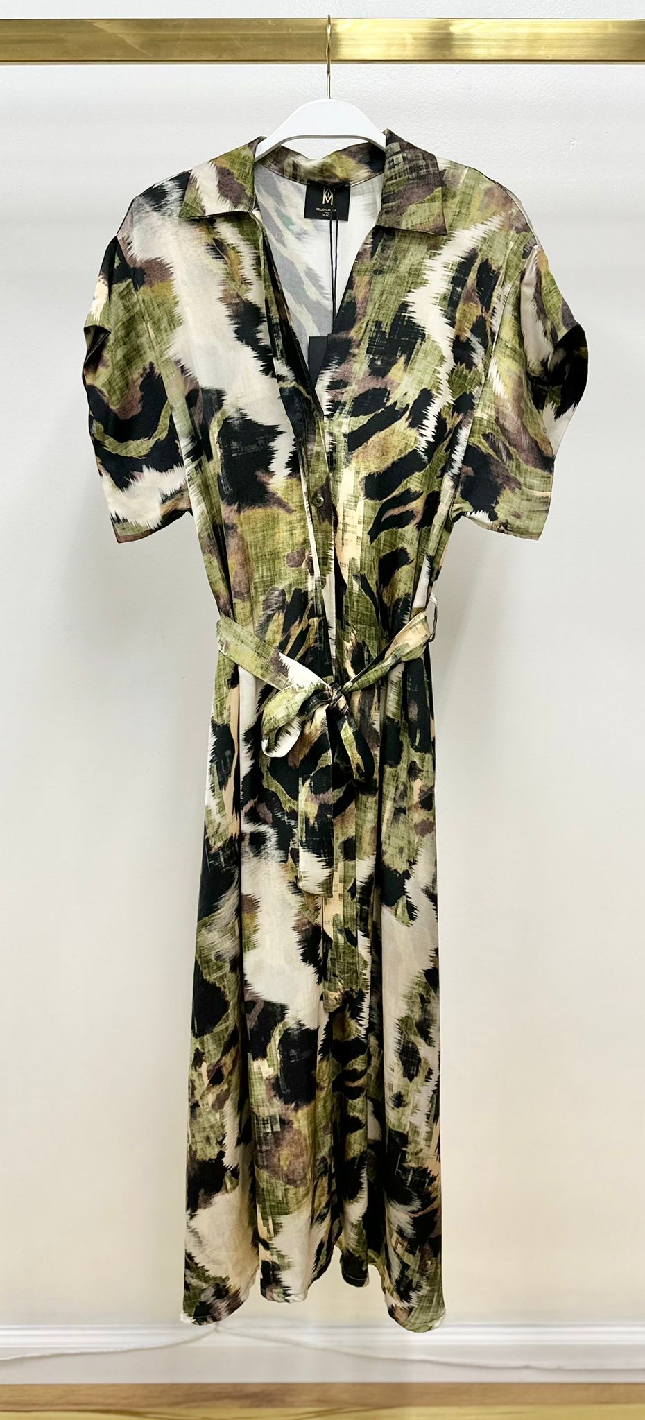 Print Button Down Dress