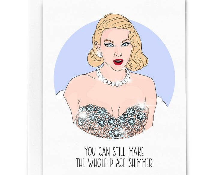 Image of Taylor Swift greeting card on a white background