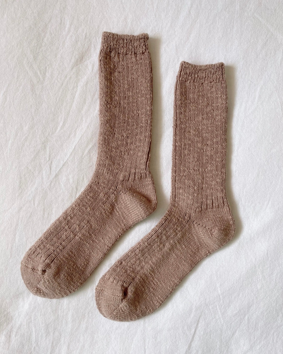 Le Bon Shoppe Cottage Socks in Toffee on a white background