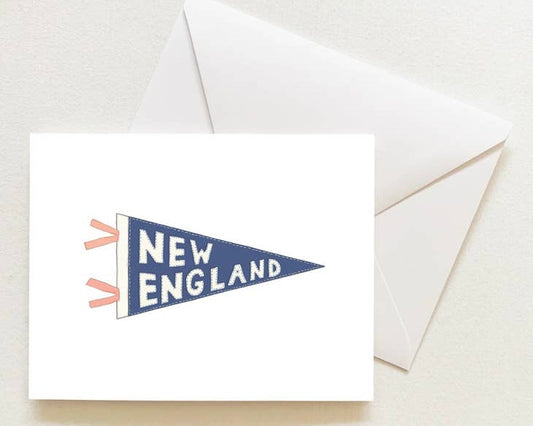 Image of New England Pennant Sleeved Note Card on a white background
