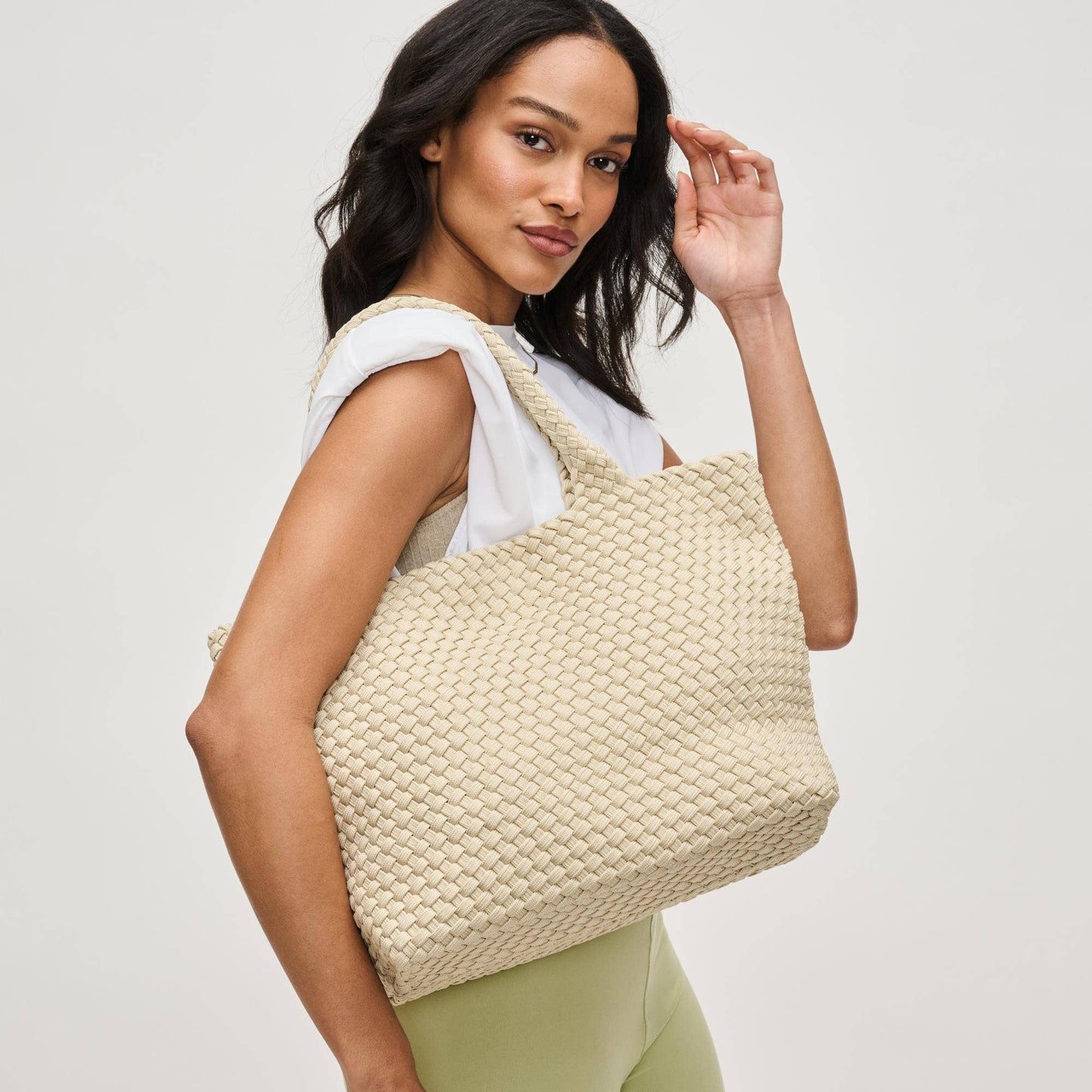 Sky's The Limit - Medium Laced Up Eco-Edition Tote: Black